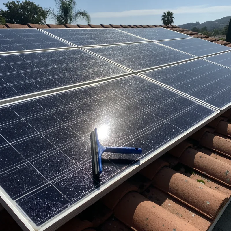 Spot-free residential solar panels after a professional cleaning in Santa Clara